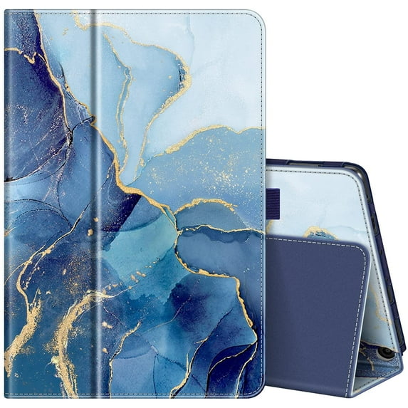 Folio Case for Fire HD 10/Fire HD 10 Plus Tablet Slim Fit Standing Cover with Auto Sleep/Wake, Ocean Marble