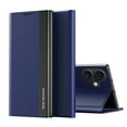 thumbnail image 1 of Folio Case for iPhone 16 Plus, Luxury Flip PU Leather Plating Hard PC Kickstand Bracket Case Magnetic Closure PU Leather Full Body Protective Phone Cover for iPhone 16 Plus, Darkblue, 1 of 10