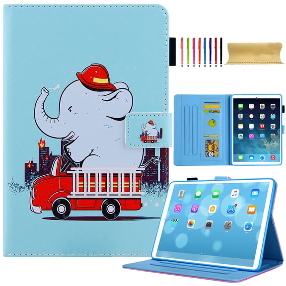 Folio Case for ipad 10th Generation 2022, PU Leather Folio Smart Stand Full Body Protective Wallet Case with Auto Sleep/Wake Feature for Apple iPad 10th Generation 10.9 Inch 2022, Elephant