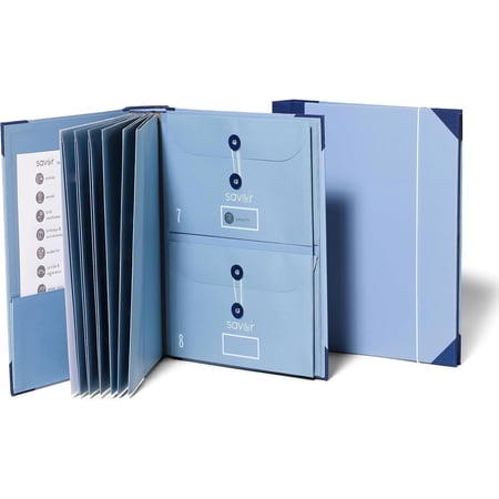 Folio Document Organizer | Custom Dyed Cloth Bound Expanding File Folder for Important Papers, Emergency Binder, Birth Certificates, Social Security Cards, Passports, Photos, and Letters
