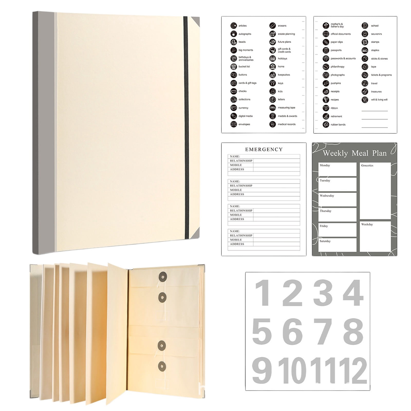 Dob Folder Folio Document Organizer, Expanding File Folder for Home, Folder for ...