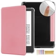 thumbnail image 1 of Folio Flip Case for Amazon Kindle 11th Generation 2022, Clear Soft TPU Back Protective PU Leather Magnetic Adsorption Cover Auto Sleep/Wake for Amazon Kindle 6 Inch 2024 - Pink, 1 of 8