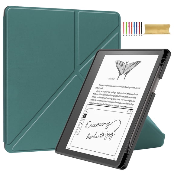 Folio Flip Case for Amazon Kindle Scribe 10.2" 2022/2024, Standing PU Leather Stand Smart Cover with Auto Sleep/Wake Feature for Kindle Scribe 10.2 2022/2024 with Pen Holder - Green