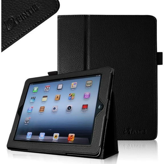 Folio Leather Case Cover for iPad 4 4th Gen With Retina Display, iPad 3 iPad 2