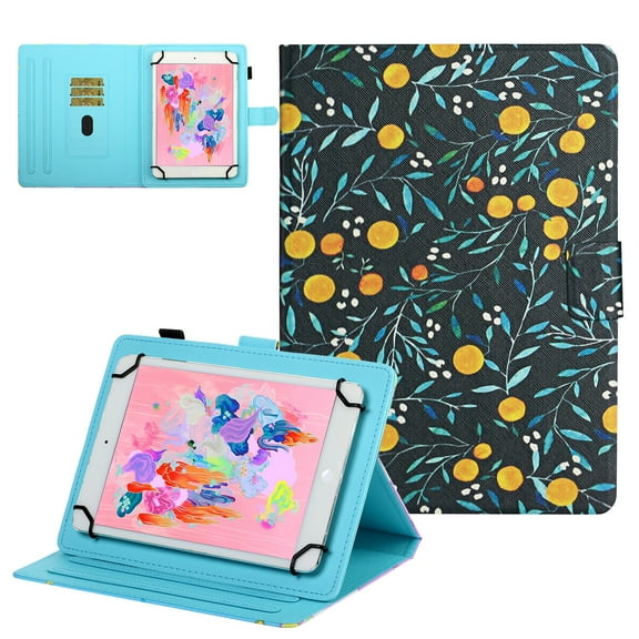 Folio Lightweight Thin Universal Case for Samsung Galaxy Tab 2/3/3 Lite/4/A/E Lite 7.0 /Vankyo MatrixPad Z1 7 Inch /Ematic 7" Tablet /Lenovo Tab M7 7" /Google Nexus 7 /Android 7-inch Tablet (Orange)