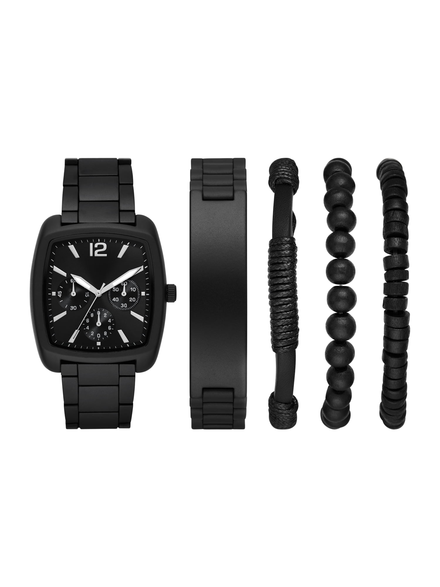 Folio Men's Matte Black Barrel Case Bracelet Watch, Gunmetal Sunray
