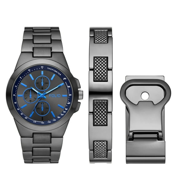 Folio Men's Three-Hand, Gunmetal Alloy Watch