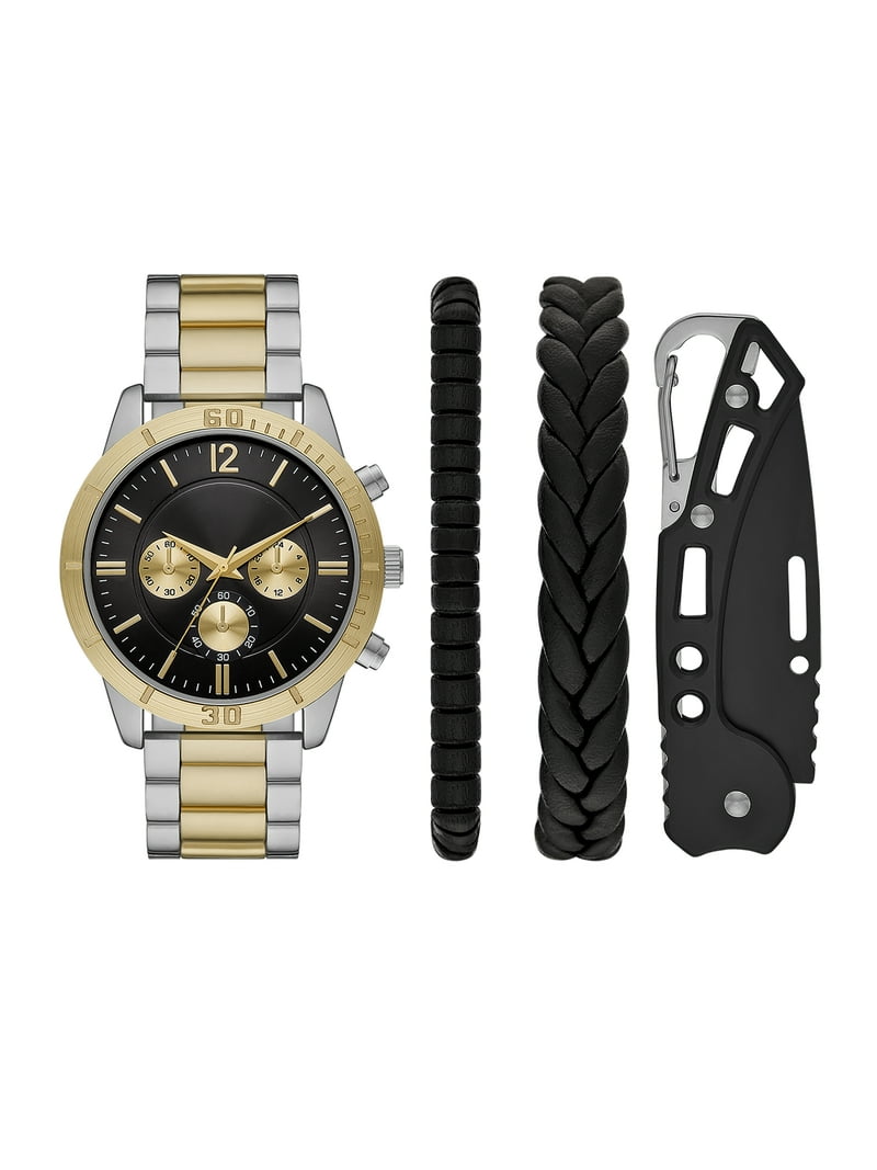 Folio Men's Two Tone Gold and Silver Analog Bracelet Watch with