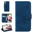 thumbnail image 1 of Folio Wallet Case for Samsung Note 20, Flower Patterned Embossed Premium PU Leather Flip Stand Card Slots Magnetic Closure Wristlet Case For Samsung Galaxy Note 20, Blue, 1 of 7