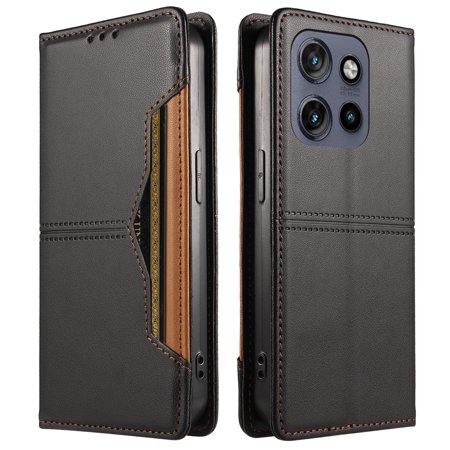Folio Wallet Case for [Motorola Moto Edge 50 Neo] Multi-Card Holder Stand Black