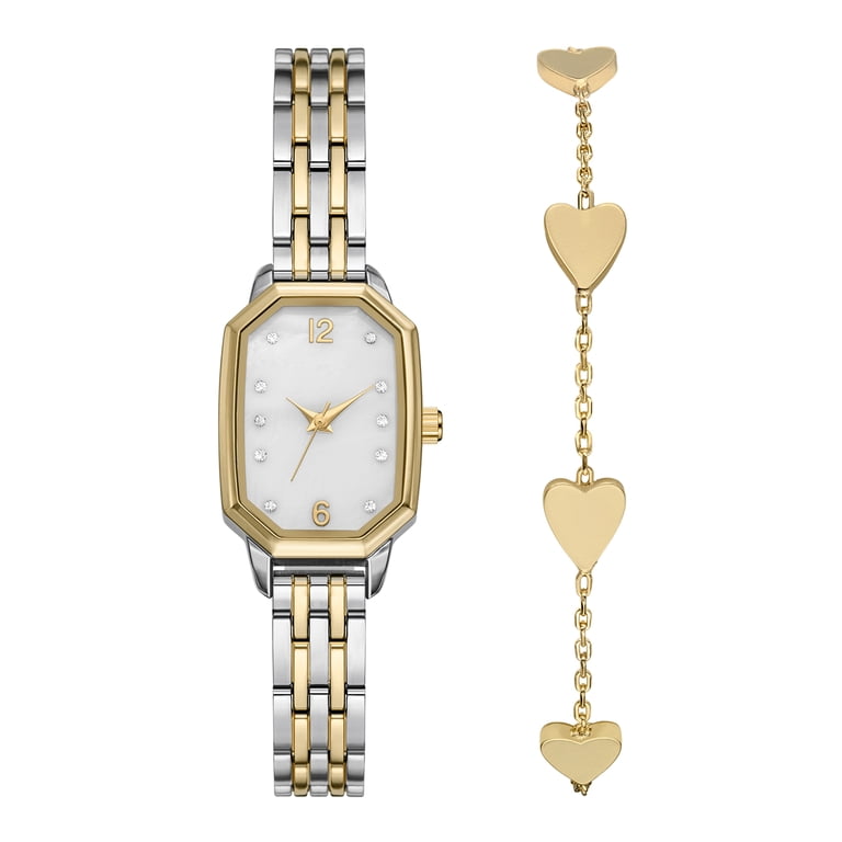 Women\'s Gold and Silver Watch Set Jessica Carlyle Ladies Analog Silver/Gold Tone Watch and  main image 4