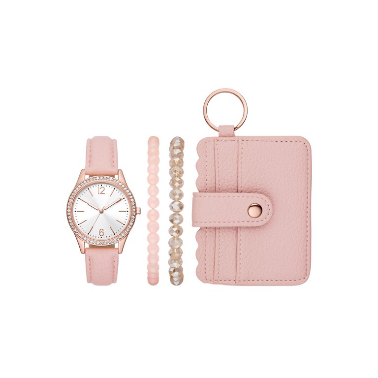 Women's rose gold on sale watch with leather strap