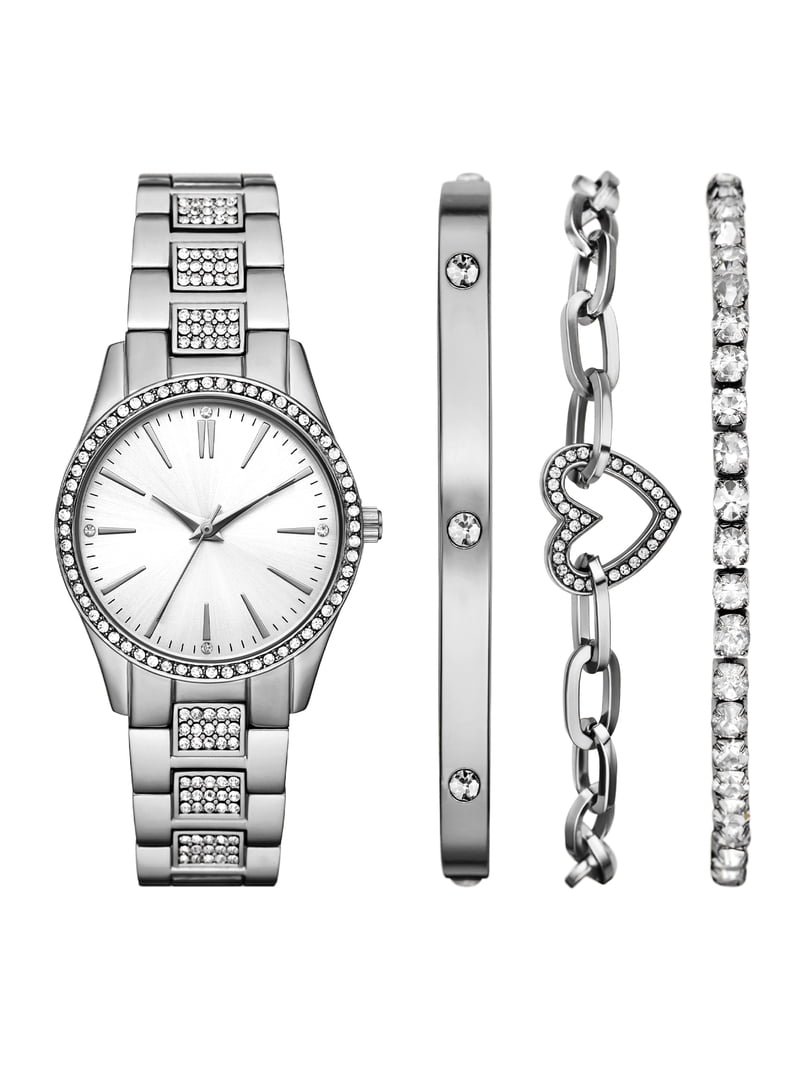 Sku:0340 Silver white dial Women Casual Quartz Watch Stainless Steel +gift‎ box Amazon.com: Gosasa Women Classic Fashion Watch Casual  main image 3