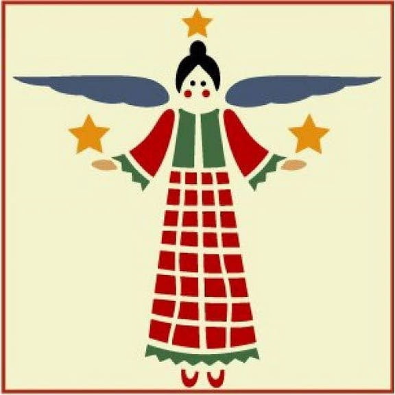 Folk Art Angel 1 Stencil -Folk Art DIY Reusable Mylar Country Farm - The Artful Stencil