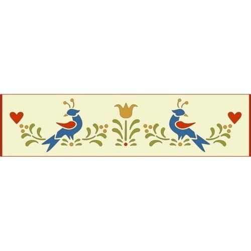 Folk Art Border 2 Stencil - DIY Art & Craft 10 Mil Mylar Wall Tile Craft - The Artful Stencil