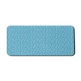 thumbnail image 1 of Folk Art Computer Mouse Pad, Colorful Exotic Bird Feathers on Curved Vertical Lines Illustration Art, Rectangle Non-Slip Rubber Mousepad X-Large, 35" x 15", Aqua and Multicolor, by Ambesonne, 1 of 2