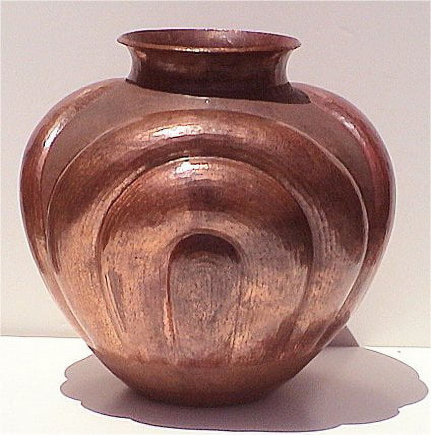 Folk Art Horseshoe Copper Vase