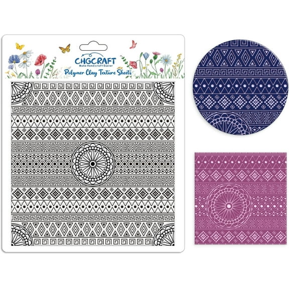 Folk Art Silicone Texture Stamp Bohemia Polymer Clay Molds DIY Tribal Pattern Clay Texture Tools