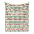 thumbnail image 1 of Folk Art Soft Flannel Fleece Throw Blanket, Scandinavian Themed Pattern of Swedish Dala Horse and Flowers, Cozy Plush for Indoor and Outdoor Use, 50" x 60", Green Vermilion, by Ambesonne, 1 of 6
