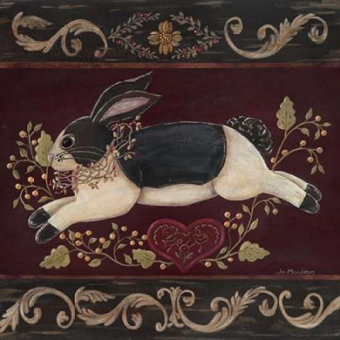 Folk Bunny II Canvas Art - Jo Moulton (24 x 24)