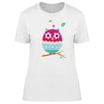 thumbnail image 1 of Folk Colored Owl On Branch T-Shirt Women -Image by Shutterstock, Female Small, 1 of 2