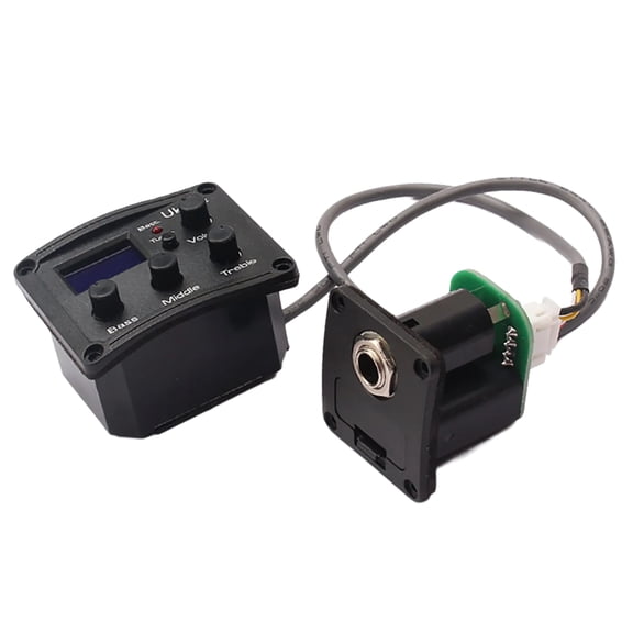 Folk Electric Guitar Preamp Pickup Digital Tuner Ukulele Pickup Preamplifier 3 Band Tuner Systems