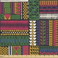 thumbnail image 1 of Ambesonne Folk Fabric by the Yard Upholstery, Geometrical Tribal Ornate Art, 3 Yards, Multicolor, 1 of 5