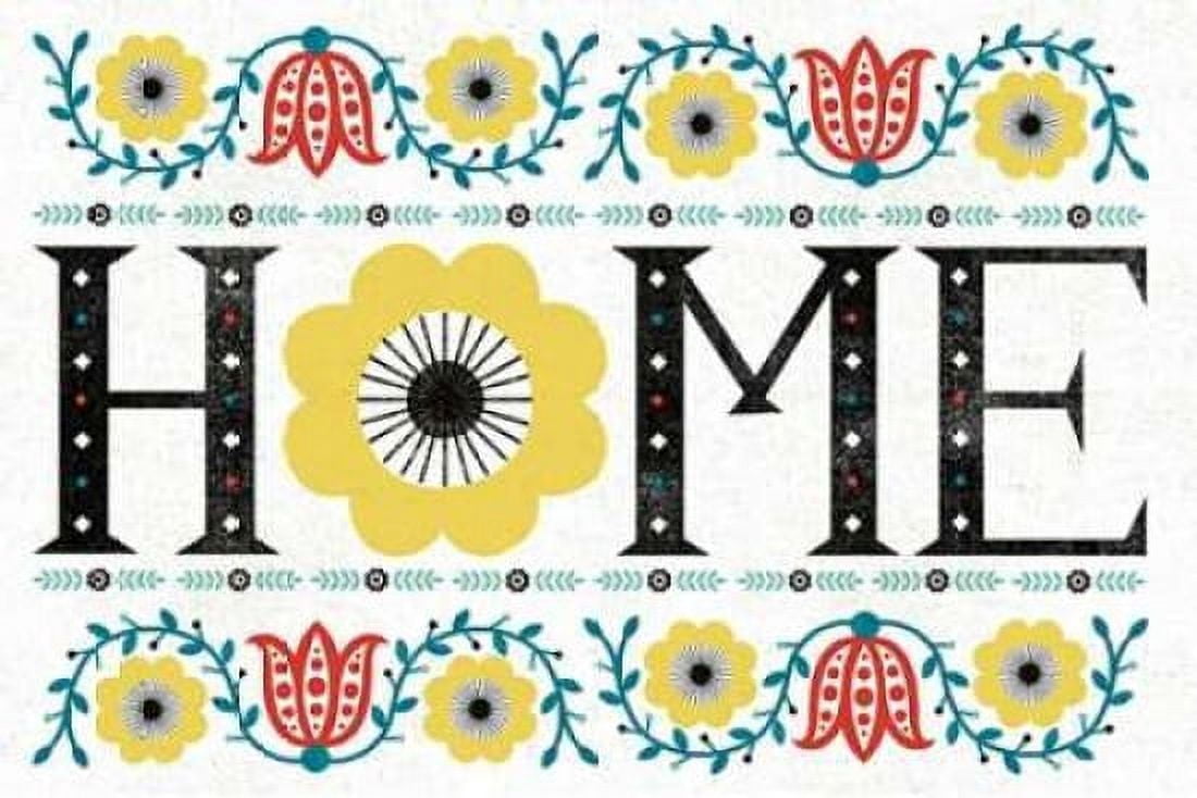 Folk Lodge Home V2 Teal Canvas Art - Michael Mullan (12 x 18)