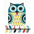 thumbnail image 1 of Folk Lodge Owl V2 Teal Poster Print by Michael Mullan, 1 of 2