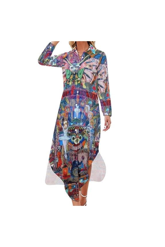 Folk Medicine by Anne Grgich 2016 Long Sleeved Shirt Dress purple dress dresses korean style