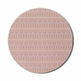 thumbnail image 1 of Folk Mouse Pad for Computers, Tribal Pattern in Pastel Tones with Geometric Motifs, Round Non-Slip Thick Rubber Modern Gaming Mousepad, 8" Round, Grey Pink Chocolate, by Ambesonne, 1 of 2