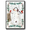 thumbnail image 1 of Folk Snowman Forest II - Framed Gallery Wrapped Holiday Canvas - 27 x 41 - Black Frame, 1 of 8