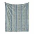 thumbnail image 1 of Folk Soft Flannel Fleece Throw Blanket, Bicolour Design Pattern with Vertical Style Chevrons and Strips, Cozy Plush for Indoor and Outdoor Use, 50" x 70", Green Dark Ceil Blue, by Ambesonne, 1 of 5