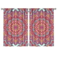 thumbnail image 1 of Folk Style Mandala Pattern Kitchen Curtains 2 Panels 42x63 Inch Semi-Sheer Geometric Design Decor, 1 of 2