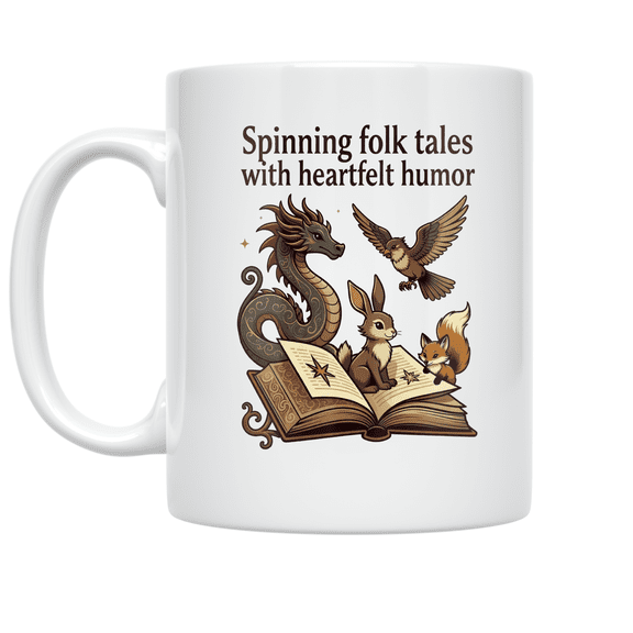Folk Tales Design - Storytelling Enthusiast - 11 oz Ceramic Coffee Mug