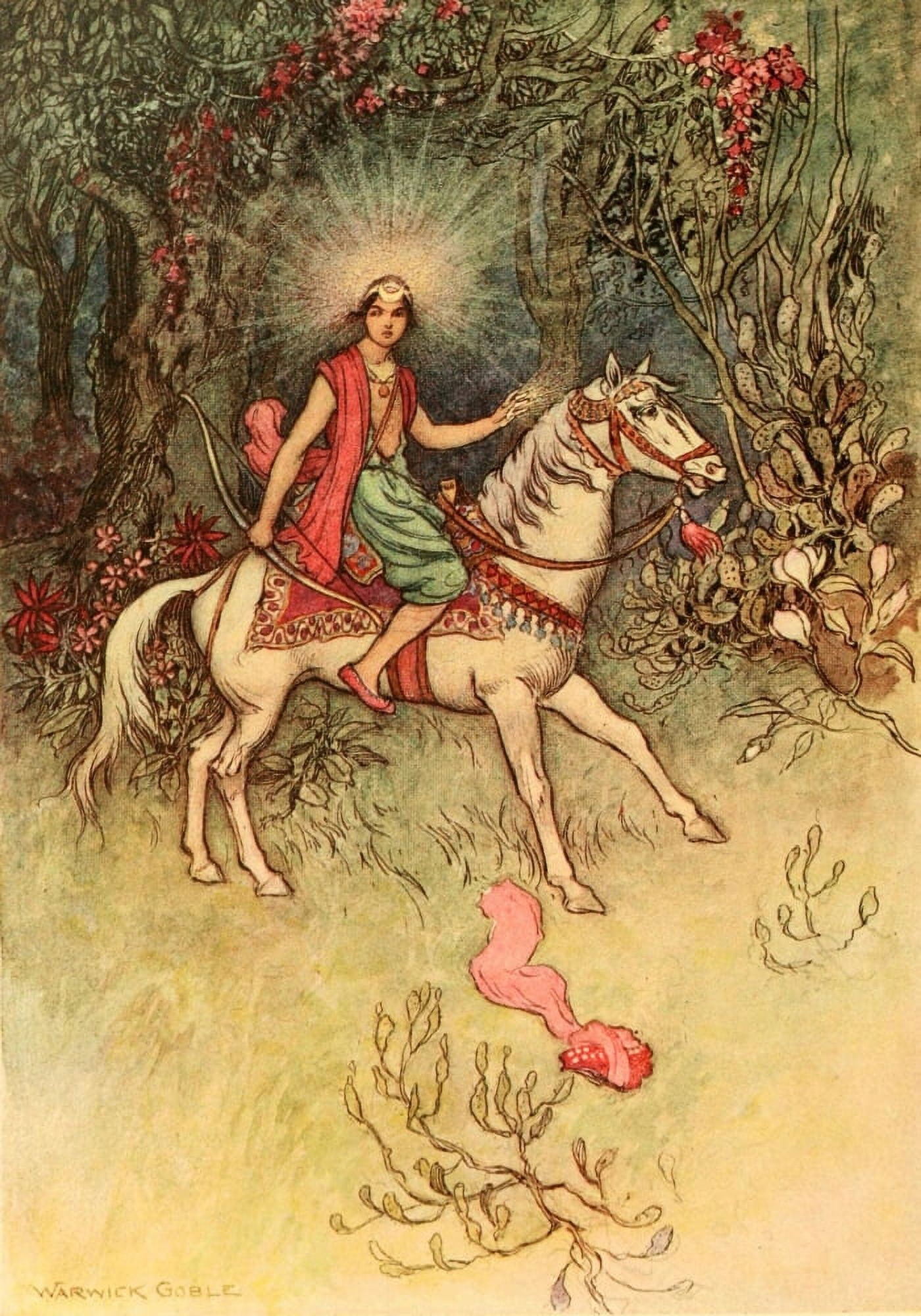 Folk Tales of Bengal 1912 A bright light on his head Canvas Art - Warwick Goble (24 x 36)
