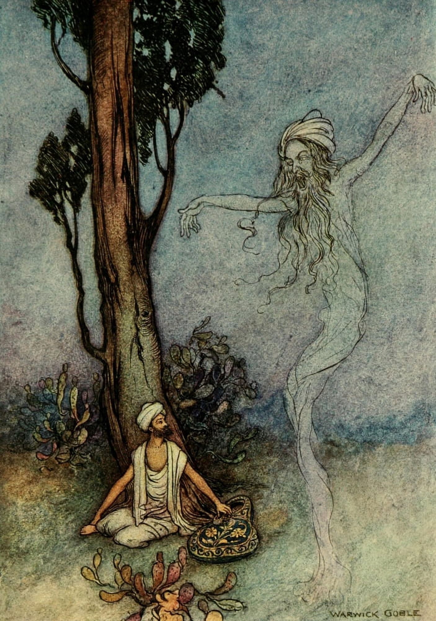 Folk Tales of Bengal 1912 I am going to destroy you Canvas Art - Warwick Goble (18 x 24)