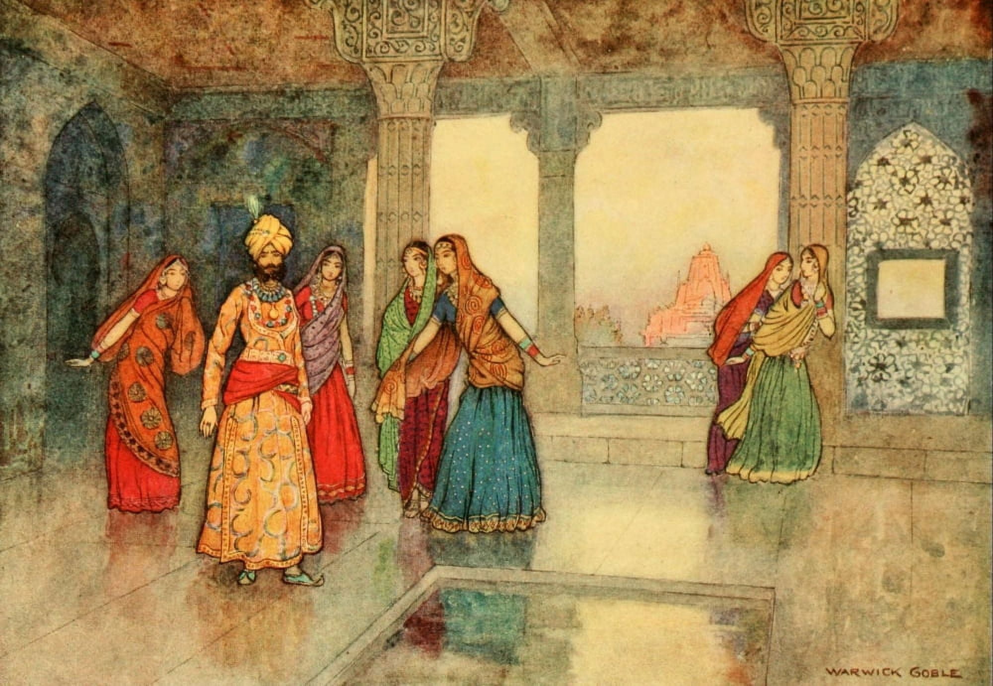 Folk Tales of Bengal 1912 Six queens comforted him Canvas Art - Warwick Goble (18 x 24)