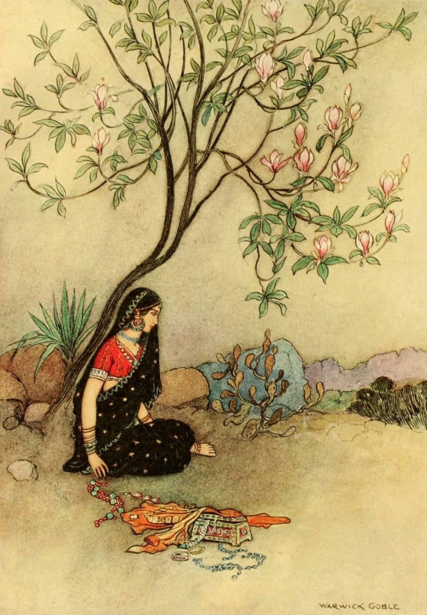 Folk Tales of Bengal 1912 The princess was deserted Canvas Art - Warwick Goble (24 x 36)