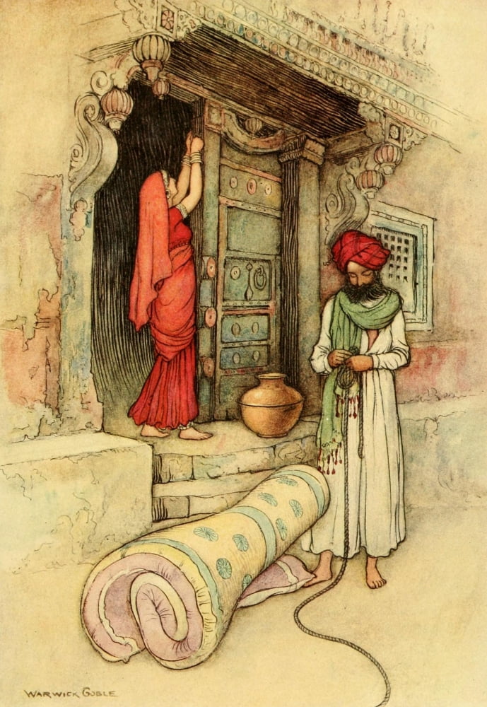 Folk Tales of Bengal 1912 They set out on their journey Canvas Art - Warwick Goble (18 x 24)