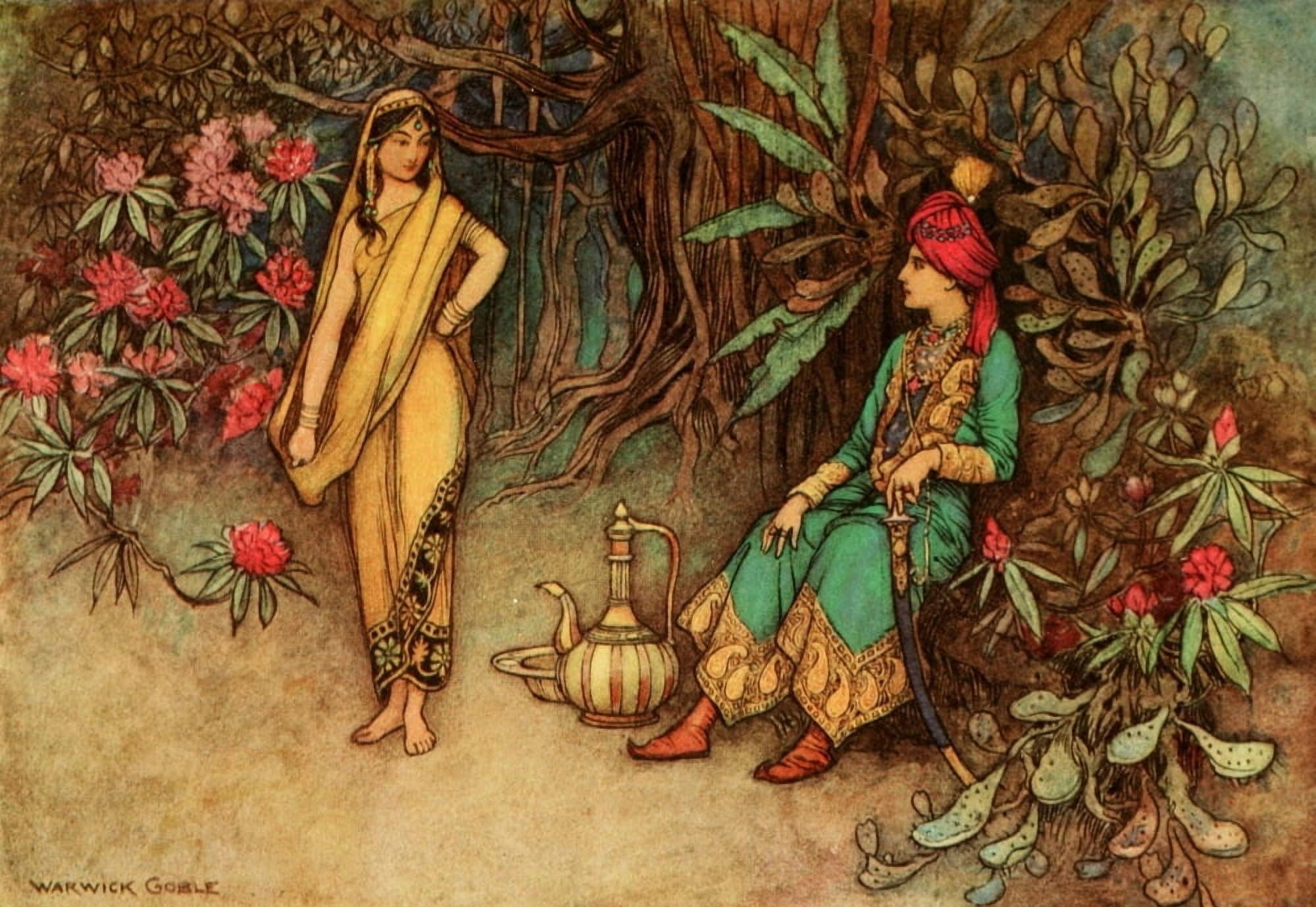 Folk Tales of Bengal 1912 You would adorn the palace Canvas Art - Warwick Goble (18 x 24)