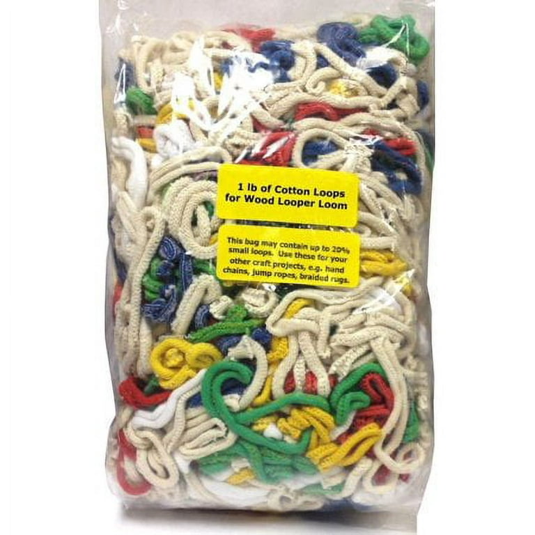 Folk Toys 1 Pound of Cotton Loops for Wooden Weaving Looper Loom 