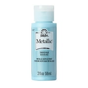 FolkArt Metallic Acrylic Craft Paint, Metallic Finish, Ice Blue, 2 fl oz