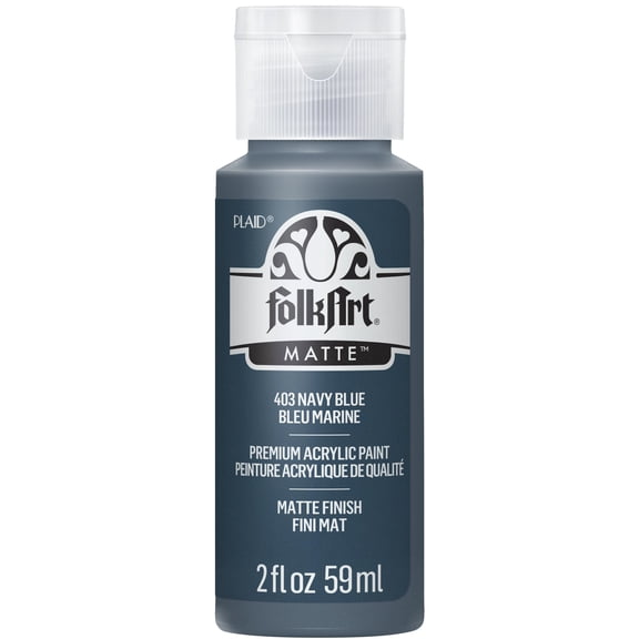 FolkArt Acrylic Craft Paint, Matte Finish, Navy, 2 fl oz