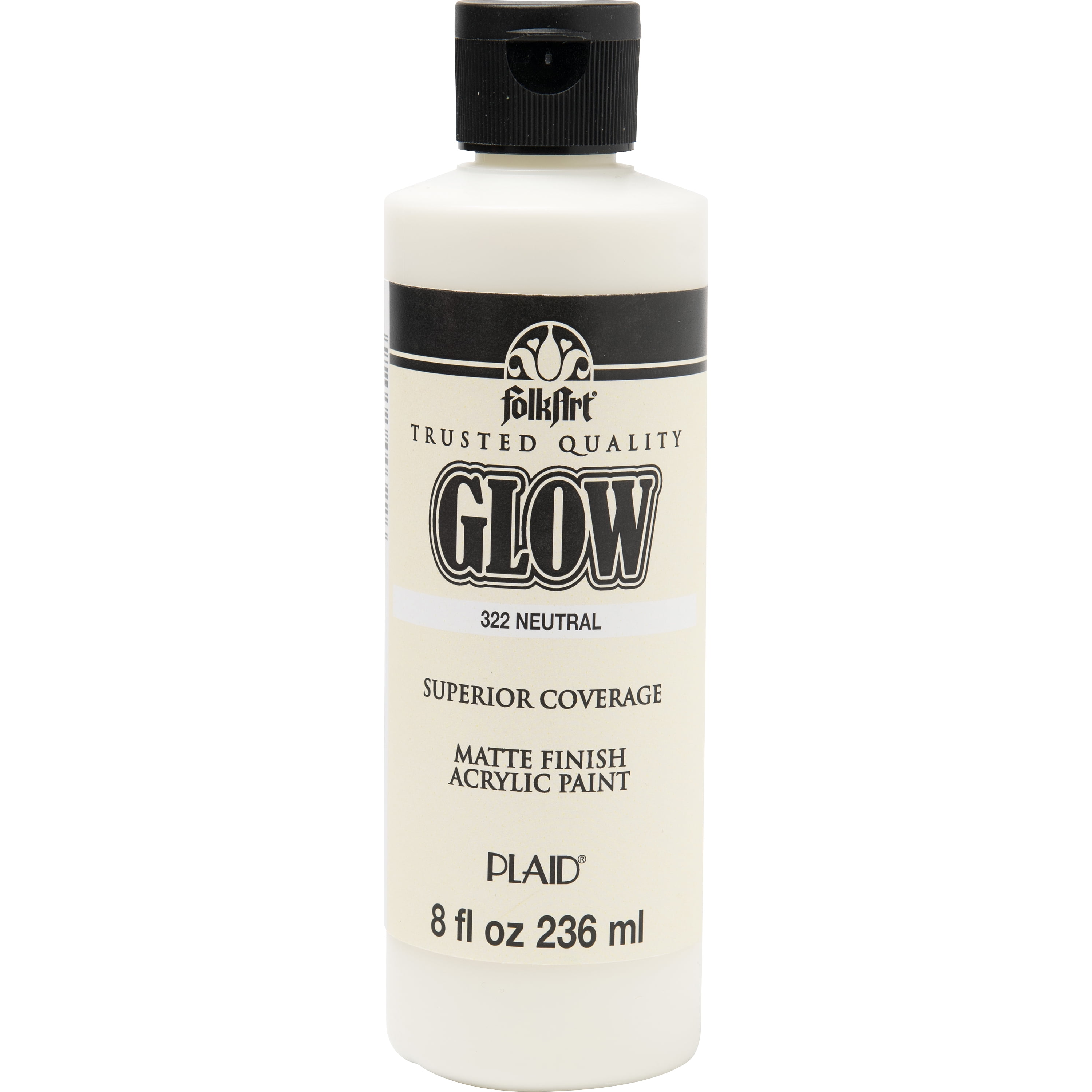 FolkArt Glow-in-the-Dark Acrylic Craft Paint, Matte Finish, Neutral, 8 fl oz
