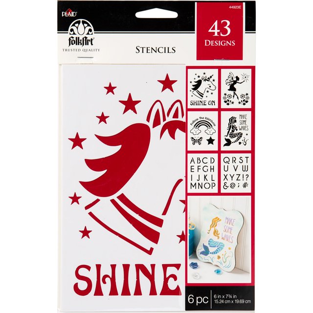 FolkArt 44923E Paper Stencil Value Pack, Fantasy, 6 in x 7.75 in, 6