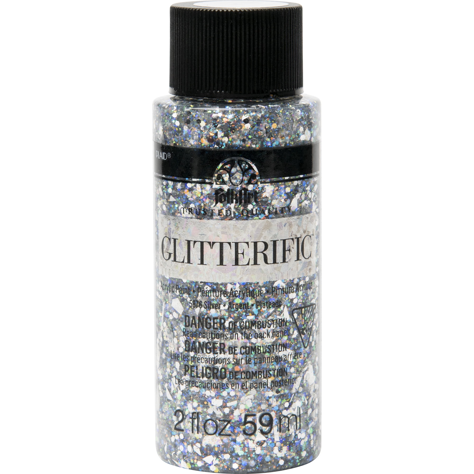 FolkArt Glitterific Pop Acrylic Craft Paint, Silver Lining 2 fl oz Premium  Glitter Finish Paint, Perfect For Easy To Apply DIY Arts And Crafts, 12003