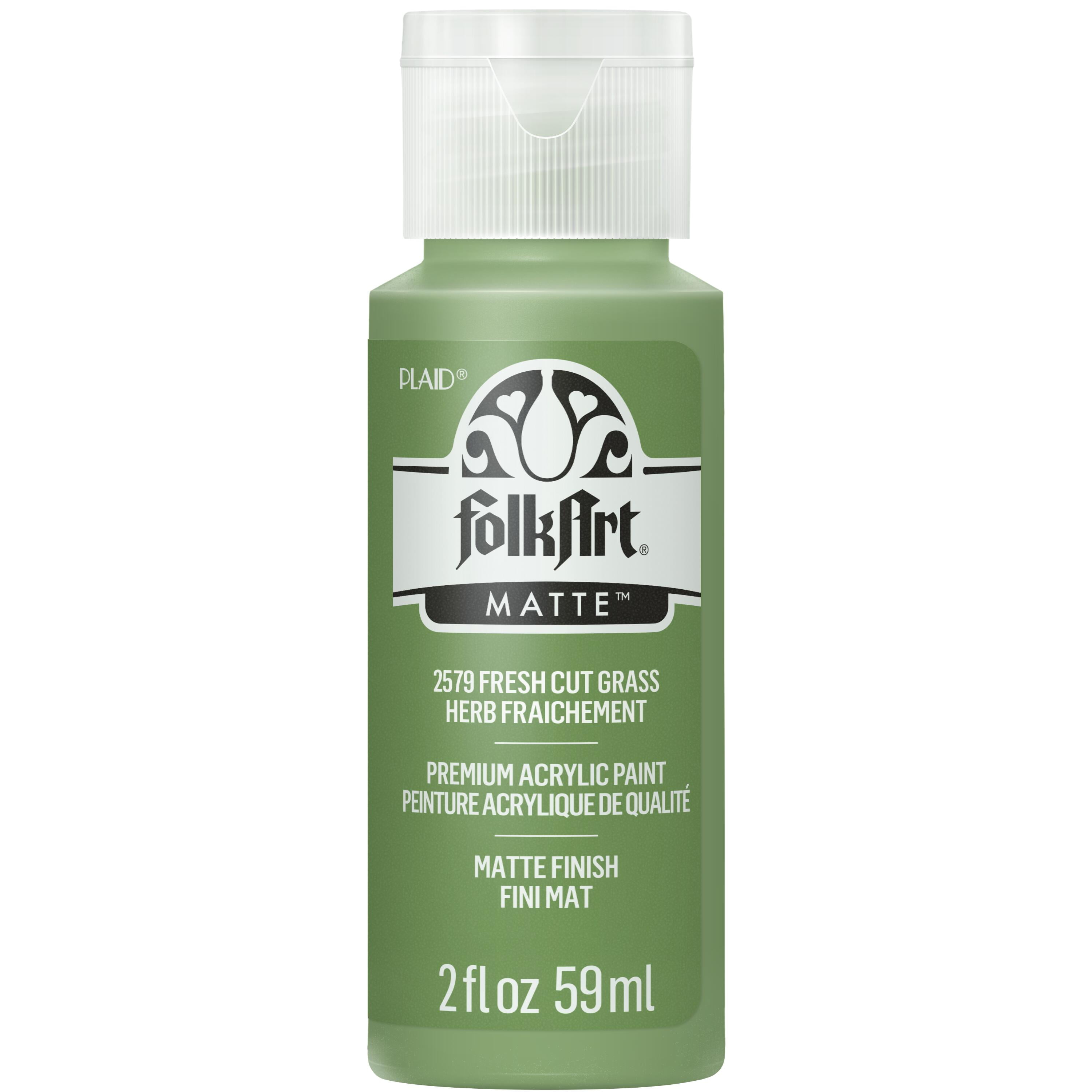 FolkArt Acrylic Craft Paint, Matte Finish, Fresh Cut Grass, 2 fl oz