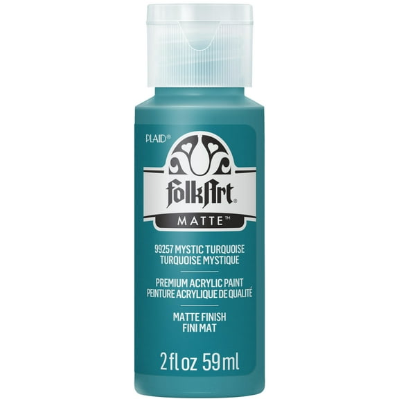 FolkArt Acrylic Craft Paint, Matte Finish, Mystic Turquoise, 2 fl oz