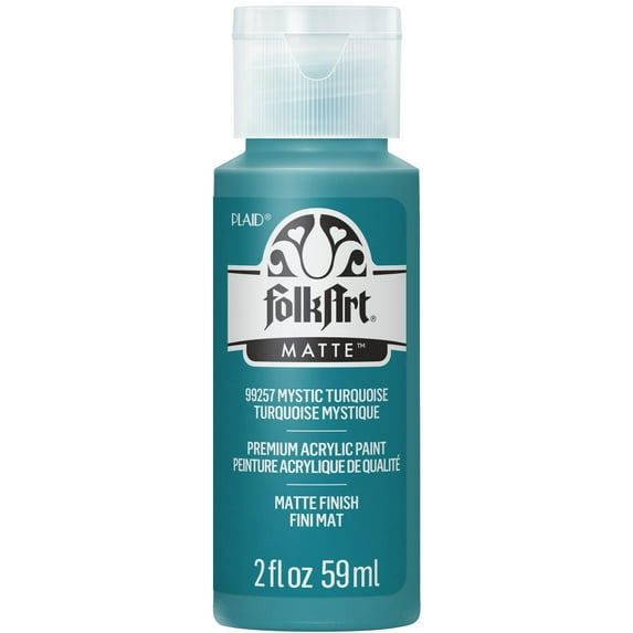 FolkArt Acrylic Craft Paint, Matte Finish, Mystic Turquoise, 2 fl oz